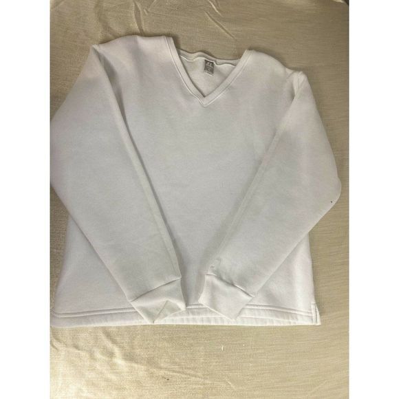 Russell Dri-Power V Neck  women's white Sweatshirt WPL 7232 Size XL - Picture 1 of 7